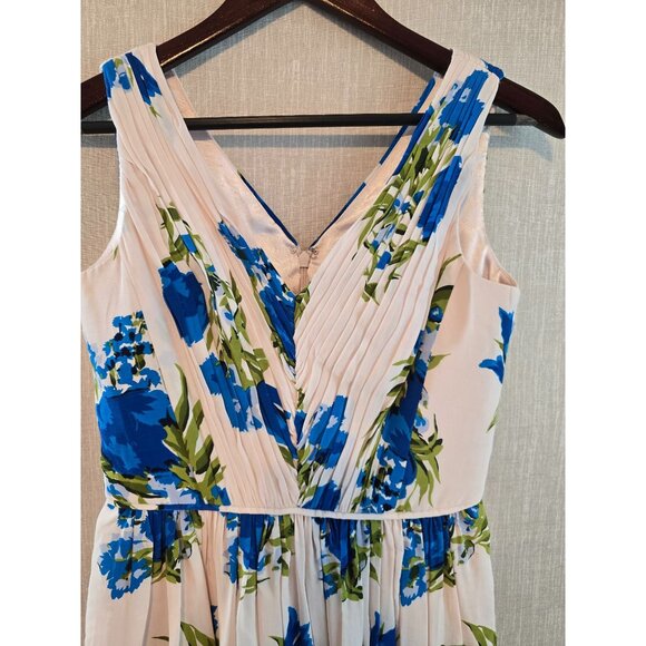 Boden Womens Sleeveless Floral‎ Midi Dress V-Neckline Pleated Bodice Size US 4 - Picture 2 of 16